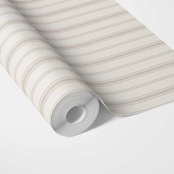 'Rustic Charm' Neutral Geometric Striped Wallpaper (Greige/ Taupe Gray)