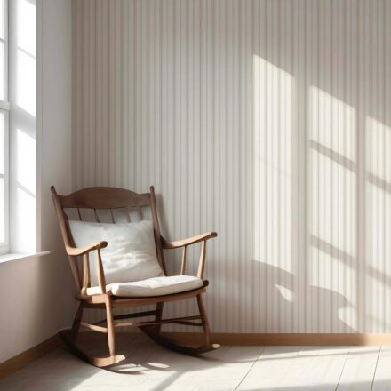 'Rustic Charm' Neutral Geometric Striped Wallpaper (Greige/ Taupe Grey) - Image 5