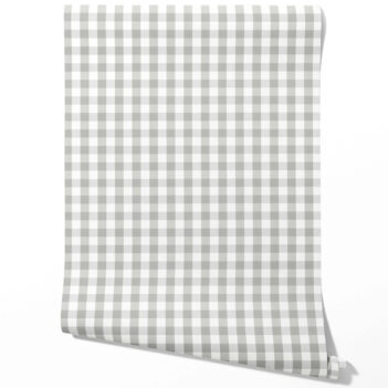 'Carousel' Geometric Gingham Wallpaper (Gray)