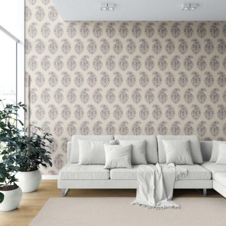 'Josefin' Paisley Floral Print Wallpaper (Red/ Blue/ Beige) - Image 6