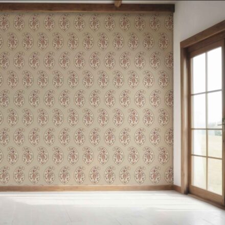 'Balder' Neutral Paisley Floral Print Wallpaper (Brown/ Beige/ Pink) - Image 7