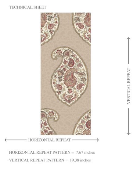 'Balder' Neutral Paisley Floral Print Wallpaper (Brown/ Beige/ Pink) - Image 8