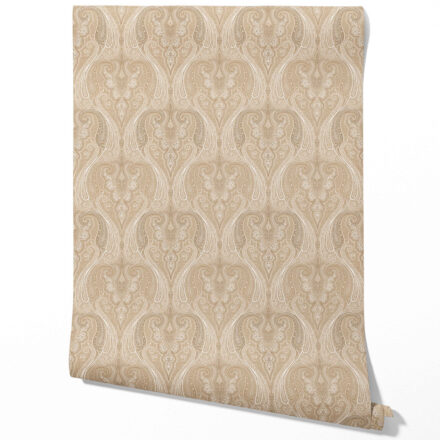 'Zorya' Neutral Paisley Floral/ Damask Patterned Wallpaper (Brown/ Beige/ Taupe)