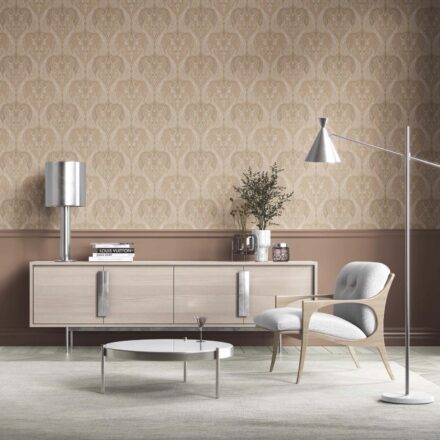 'Zorya' Neutral Paisley Floral/ Damask Patterned Wallpaper (Brown/ Beige/ Taupe) - Image 2