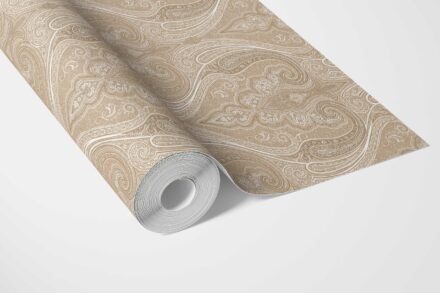 'Zorya' Neutral Paisley Floral/ Damask Patterned Wallpaper (Brown/ Beige/ Taupe) - Image 3