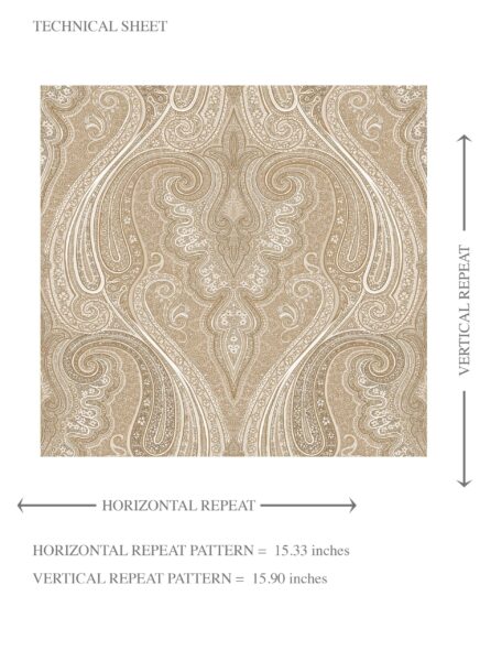 'Zorya' Neutral Paisley Floral/ Damask Patterned Wallpaper (Brown/ Beige/ Taupe) - Image 8