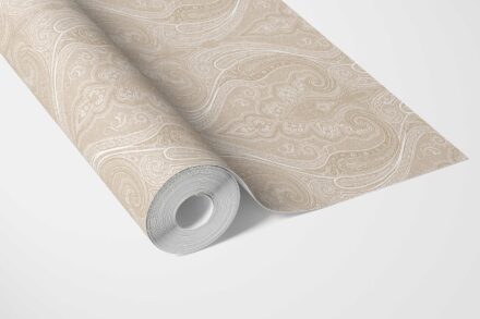 'Rustic Chino' Neutral Paisley Floral/ Damask Patterned Wallpaper (Beige/ Soft Taupe) - Image 3