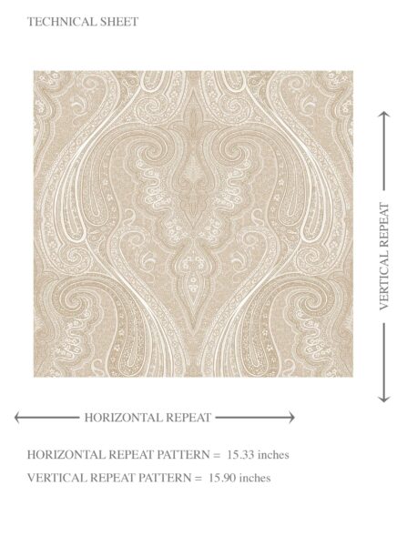 'Rustic Chino' Neutral Paisley Floral/ Damask Patterned Wallpaper (Beige/ Soft Taupe) - Image 8