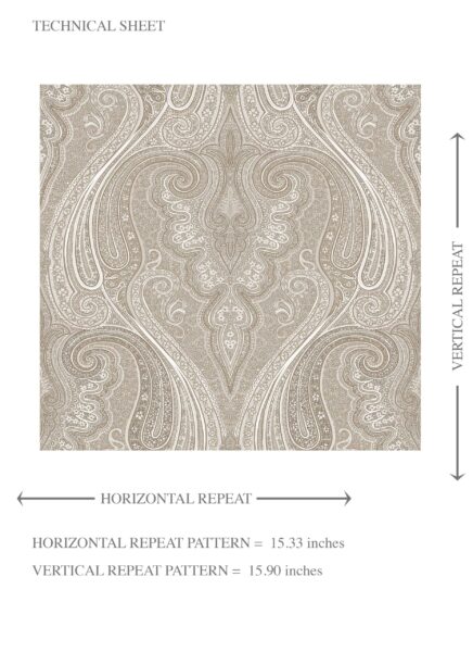'Nilva' Neutral Paisley Floral/ Damask Patterned Wallpaper (Brown/ Beige) - Image 8
