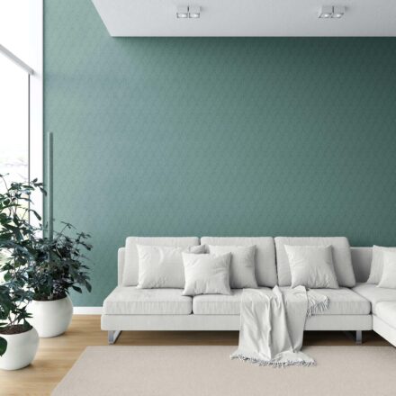 'Starry Night' Self-Patterned Damask Floral Wallpaper (Teal Green) - Image 6