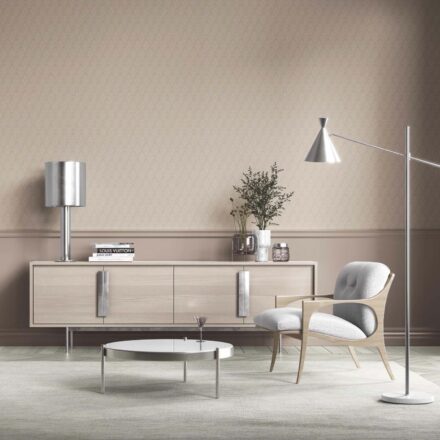 'Sarangi' Neutral Self-Patterned Damask Floral Wallpaper (Beige/ Greige/ Soft Taupe) - Image 2