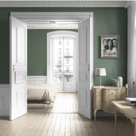 'Frederick' Self-Patterned Damask Floral Wallpaper (Hunter Green) - Image 4