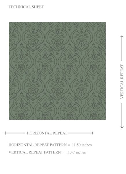 'Frederick' Self-Patterned Damask Floral Wallpaper (Hunter Green) - Image 8