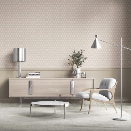 'Paramo' Neutral Floral Block Print Wallpaper (Beige/ Taupe/ Off-White) - Image 3