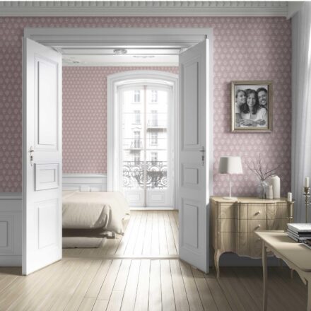 'Plum Blossom' Floral Block Print Wallpaper (Blush Pink/ Off-White) - Image 4