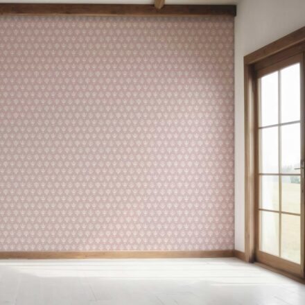 'Plum Blossom' Floral Block Print Wallpaper (Blush Pink/ Off-White) - Image 7