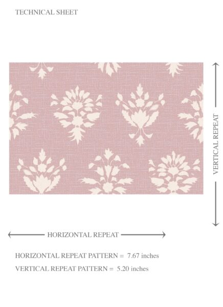 'Plum Blossom' Floral Block Print Wallpaper (Blush Pink/ Off-White) - Image 8