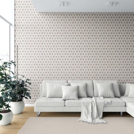 'Eversong' Floral Block Print Wallpaper (Pink/ Red/ Green) - Image 6