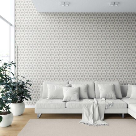 'Algernon' Floral Block Print Wallpaper (Green/ Pale Blue) - Image 6