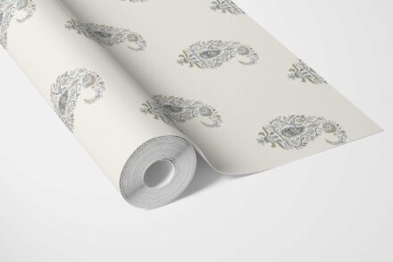 'Palme' Paisley Floral Wallpaper (Beige/ Blue/ Green) - Image 3