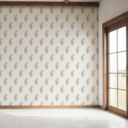 'Palme' Paisley Floral Wallpaper (Beige/ Blue/ Green) - Image 7