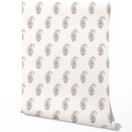 'Mango Motif' Paisley Floral Wallpaper (Beige/ Navy Blue/ Deep Red/ Gray)