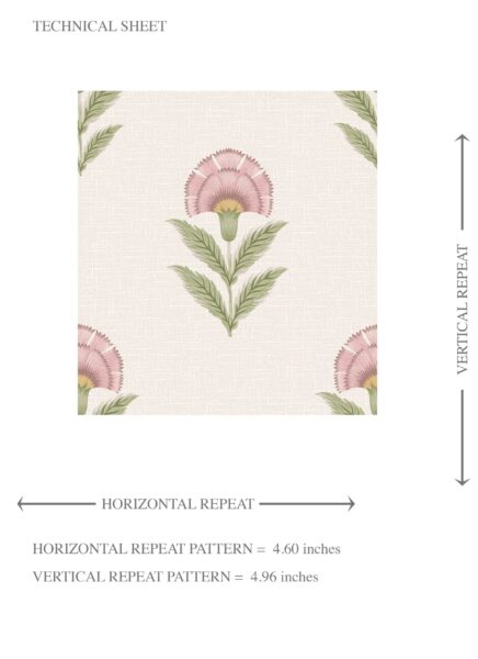 'Strawberry Pie' Floral Block Print Wallpaper (Pink/ Green) - Image 8