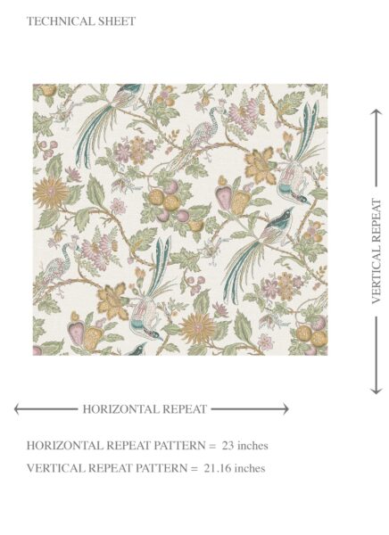'Smokey' Floral/ Birds Print Wallpaper (Pink/ Yellow/ Green/ Blue) - Image 8