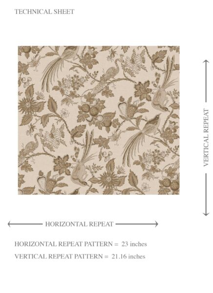 'Brie' Neutral Floral/ Birds Print Wallpaper (Brown/ Beige/ Taupe) - Image 8