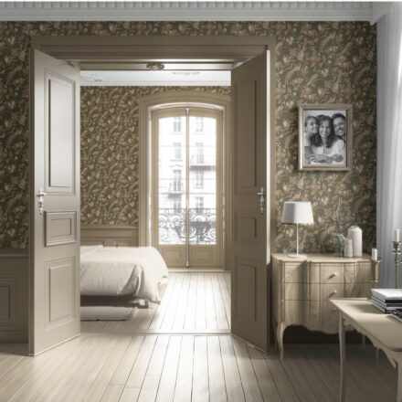 'Aubert' Floral/ Birds Print Wallpaper (Olive Green/ Beige) - Image 4