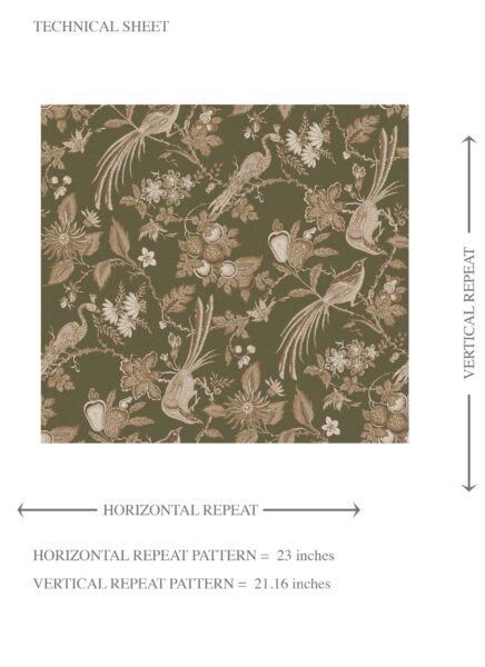 'Aubert' Floral/ Birds Print Wallpaper (Olive Green/ Beige) - Image 8