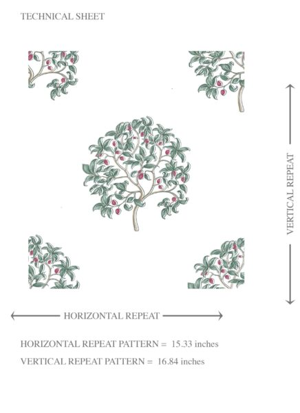 'Crophopper' Floral Block Print Wallpaper (Green/ Pink) - Image 8