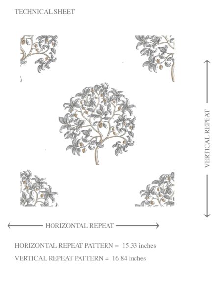 'Charbagh' Neutral Floral Block Print Wallpaper (Gray/ Brown) - Image 8