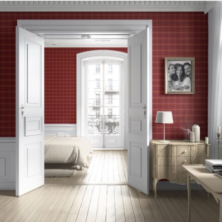 'Harlequin' Geometric Plaid Checkered Wallpaper (Red/ Yellow/ Blue) - Image 4