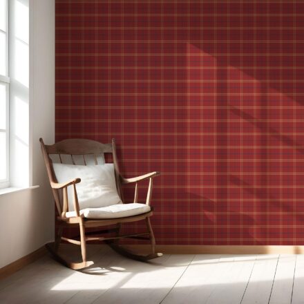 'Harlequin' Geometric Plaid Checkered Wallpaper (Red/ Yellow/ Blue) - Image 5