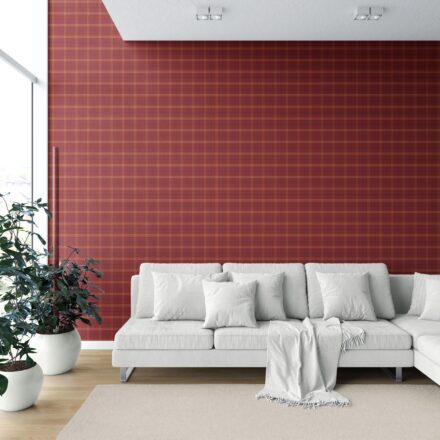 'Harlequin' Geometric Plaid Checkered Wallpaper (Red/ Yellow/ Blue) - Image 6