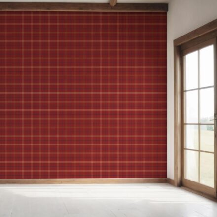 'Harlequin' Geometric Plaid Checkered Wallpaper (Red/ Yellow/ Blue) - Image 7