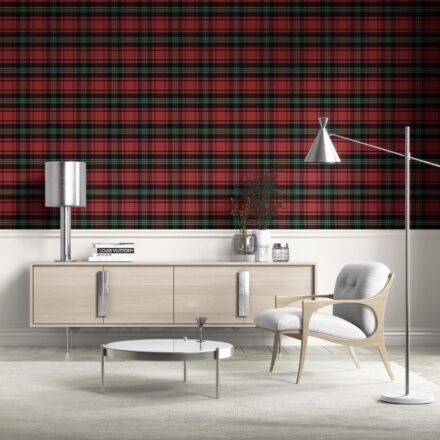 'Ripslinger' Geometric Plaid Checkered Wallpaper (Red/ Black/ Yellow/ Aqua) - Image 2