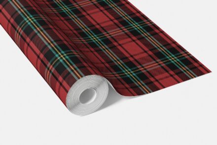 'Ripslinger' Geometric Plaid Checkered Wallpaper (Red/ Black/ Yellow/ Aqua) - Image 3