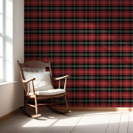 'Ripslinger' Geometric Plaid Checkered Wallpaper (Red/ Black/ Yellow/ Aqua) - Image 5