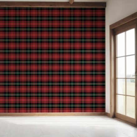 'Ripslinger' Geometric Plaid Checkered Wallpaper (Red/ Black/ Yellow/ Aqua) - Image 7