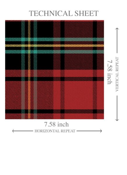 'Ripslinger' Geometric Plaid Checkered Wallpaper (Red/ Black/ Yellow/ Aqua) - Image 8