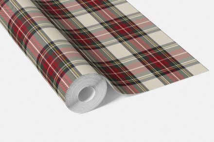 'Peregrine' Geometric Plaid Checkered Wallpaper (Red/ Cream/ Green/ Yellow) - Image 3