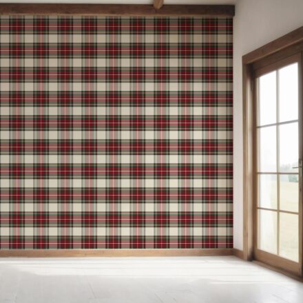 'Peregrine' Geometric Plaid Checkered Wallpaper (Red/ Cream/ Green/ Yellow) - Image 7