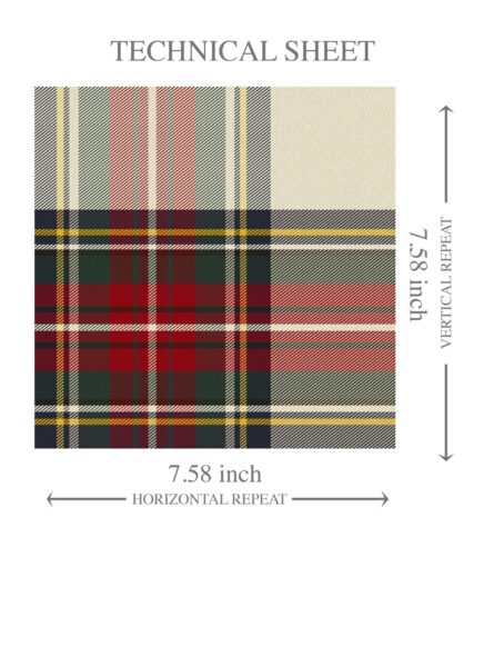 'Peregrine' Geometric Plaid Checkered Wallpaper (Red/ Cream/ Green/ Yellow) - Image 8