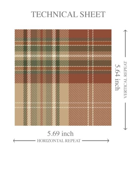 'Alain' Geometric Plaid Checkered Wallpaper (Red/ Brown/ Beige/ Green) - Image 8