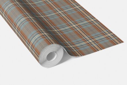 'Leif' Geometric Plaid Checkered Wallpaper (Blue/ Brown/ Red) - Image 3