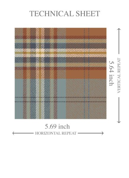 'Leif' Geometric Plaid Checkered Wallpaper (Blue/ Brown/ Red) - Image 8