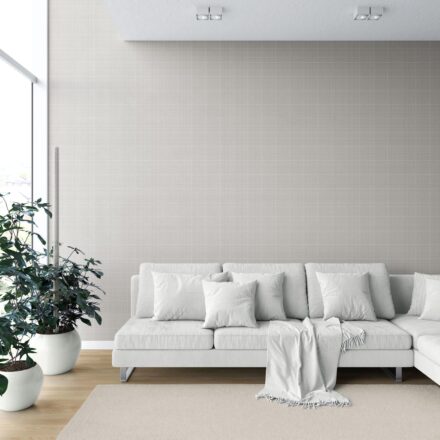 'Avalon' Plain/ Textured Check Wallpaper (Gray/ Greige/ Soft Taupe) - Image 6