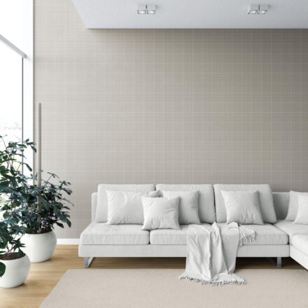 'Pomelo' Neutral Plain/ Textured Check Wallpaper (Soft Taupe/ Gray) - Image 6